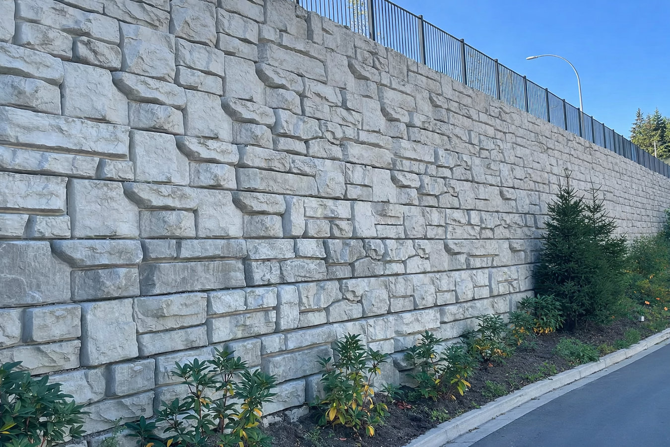 Concrete retaining walls